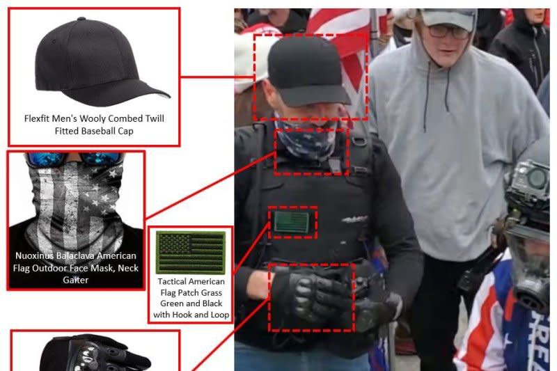 FBI used Aaron Donald Sauer's eBay shopping history to place him at the Capitol on Jan. 6, 2021. In photographs the federal government obtained from that day, Sauer is seen wearing the newly purchased items while in Washington, D.C. Photo courtesy of U.S. Justice Department