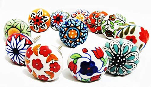 Artncraft 12 Piece-Set Dotted Ceramic Cabinet Knobs