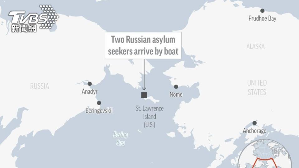 2名俄羅斯男子乘船從阿拉斯加的聖勞倫斯島登陸。（圖／達志影像美聯社）