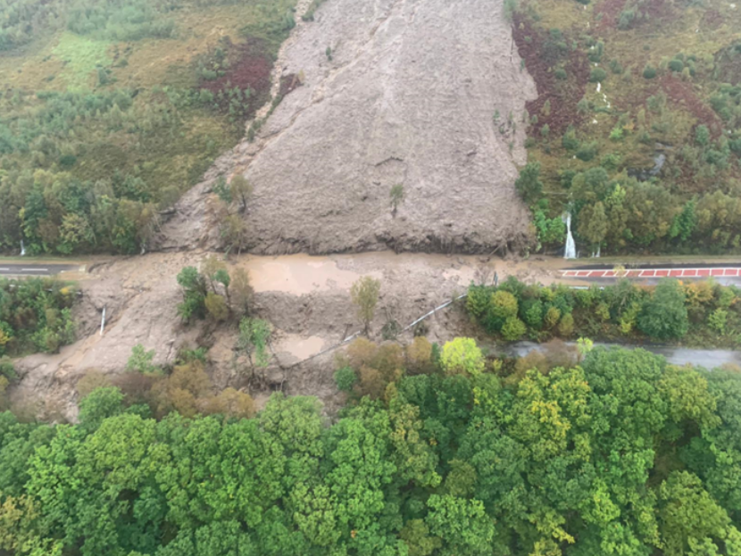 Landslides have been reported on the A83 following torrential rain (Police Scotland/HM Coastguard)