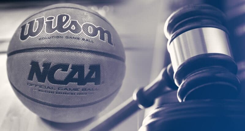 Will the NCAA be able to handle all of the investigations pertaining to the federal hoops corruption case? Time will tell. (Yahoo Sports illustration)