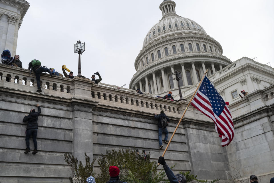 A mob of Trump supporters on Jan. 6