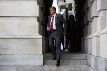 U.S. Senator Joe Manchin (D-WV) departs from the Capitol Building for a briefing on North Korea at the White House, in Washington, U.S., April 26, 2017. REUTERS/Aaron P. Bernstein