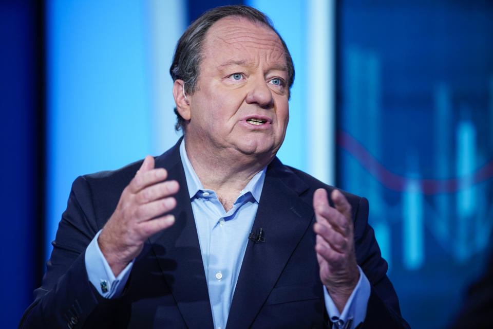 Paramount CEO Bob Bakish speaks as he attends an interview during the Barron&#39;s Roundtable at the Fox Business Network in New York, Friday, August 5, 2022. (AP Photo/Eduardo Munoz Alvarez)