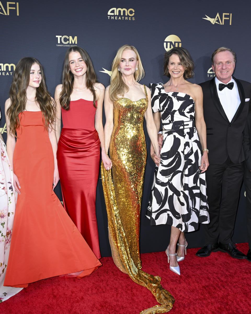 nicole kidman daughters Sunday Urban, Rose Urban, Nicole Kidman, Antonia Kidman and Craig Marran at the AFI Life Achievement Award Honoring Nicole Kidman held at The Dolby Theatre on April 27, 2024 in Los Angeles, California.