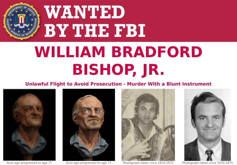 El cartel del FBI sobre William Bradford Bishop Jr., buscado por el asesinato de su familia.  (FBI)