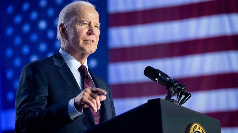 President Joe Biden speaks during a campaign rally in Las Vegas on February 4, 2024. - Saul Loeb/AFP/Getty Images