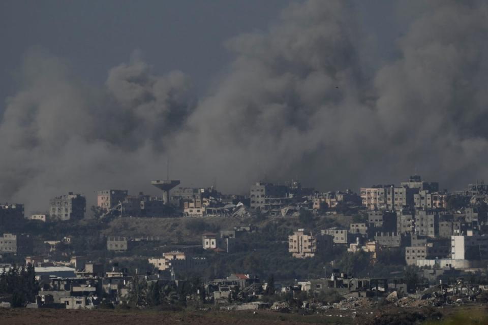 Israel continued to bombard Gaza on Saturday (AP)