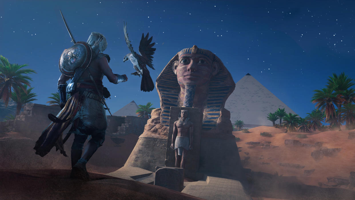 Egyptian tombs in a video game.