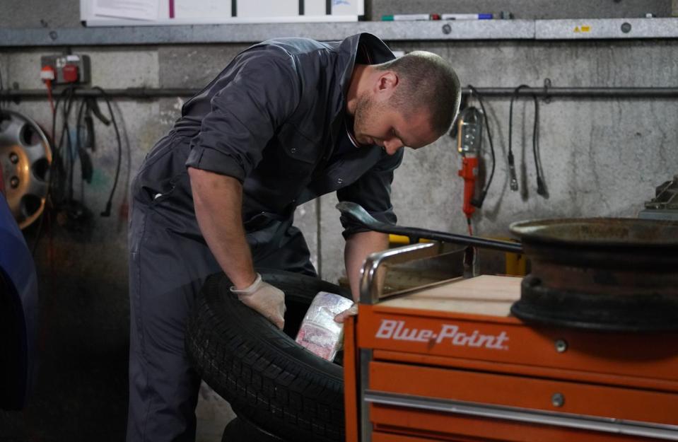 Tuesday, January 22: Keanu is hard at work at the garage