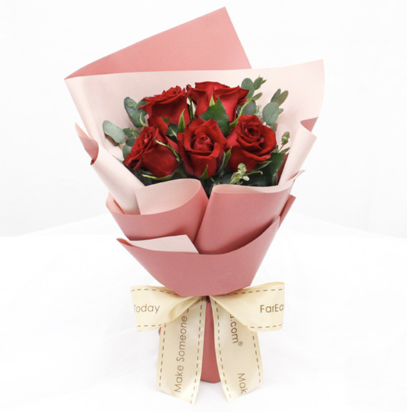 5-Rose Crimson Delight bouquet ($31.99) by Far East Flora.