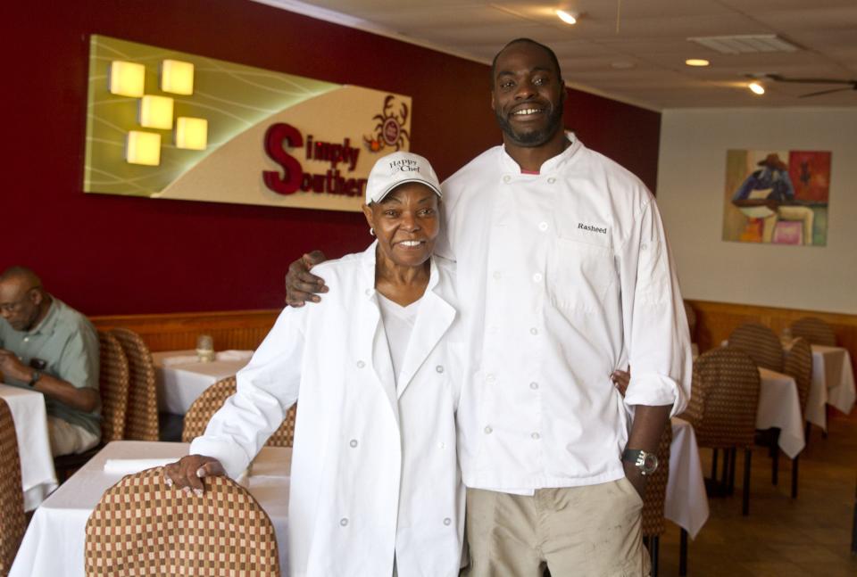 Rasheed and Rita Simmons are shown inside their Belmar restaurant, Simply Southern, in 2015.