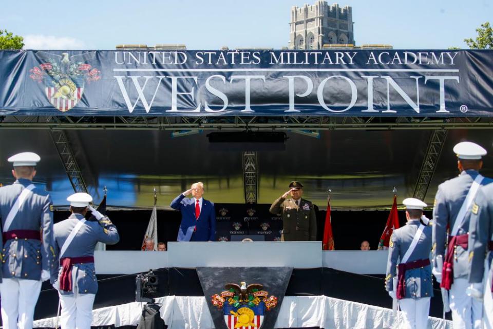 Trump at West Point earlier this month.