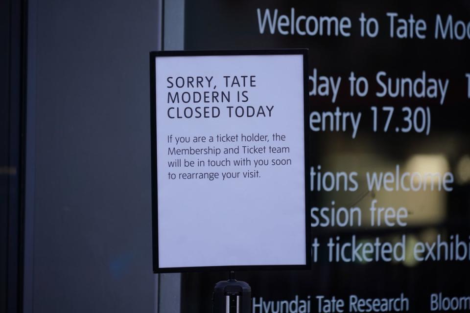 The gallery told visitors it would remain closed for the rest of the day due to the incident. (PA)