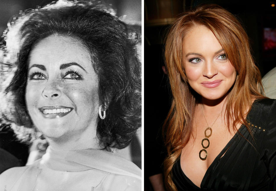 elizabeth taylor and lindsay lohan side by side