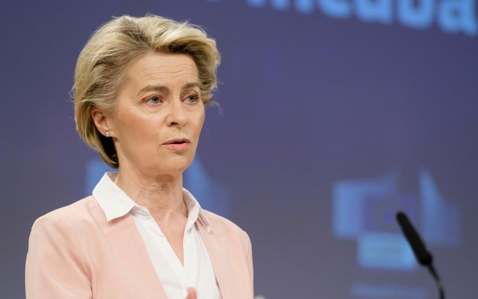 President of the European Commission Ursula von der Leyen pictured a press conference - Thierry Monasse/Getty Images