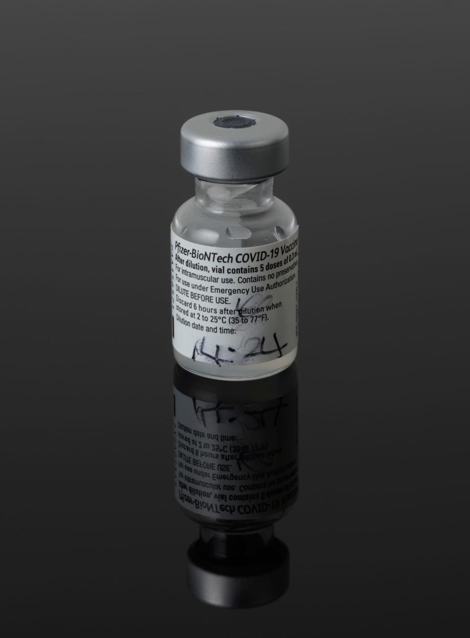 The vial which held the first administered vaccine in the UKScience Museum Group via Design in Quarantine