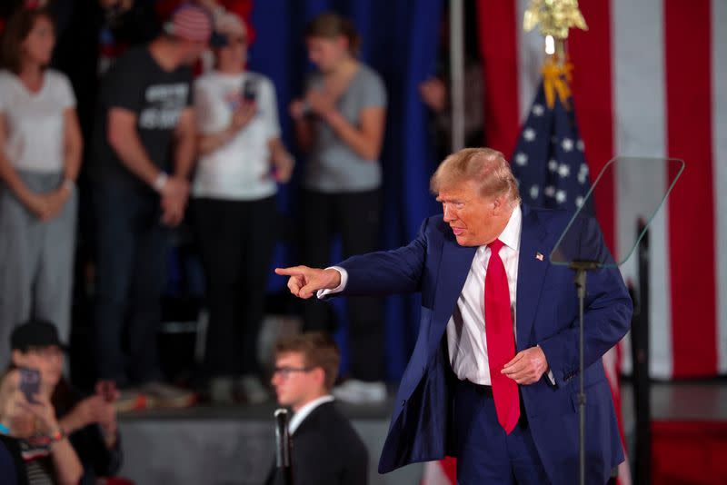 Republican presidential candidate and former U.S. President Donald Trump campaigns in Waukesha