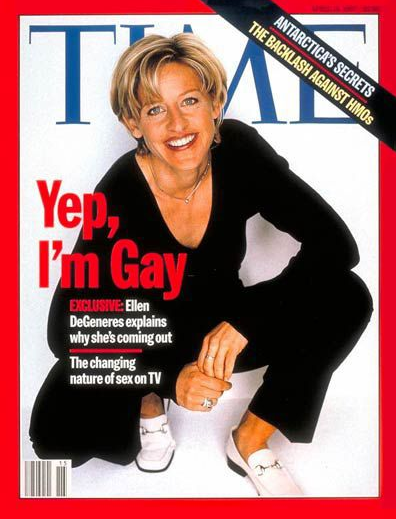 <p>21 years ago Elle DeGeneres came out publicly in Time magazine.<br>(Photo: Time Magazine) </p>