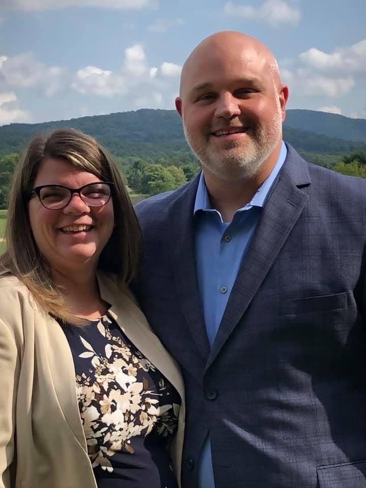 Shawn Starcher with his wife, Lori. Shawn is an assistant professor of communication in the department of communication, media, and theatre at Muskingum University.