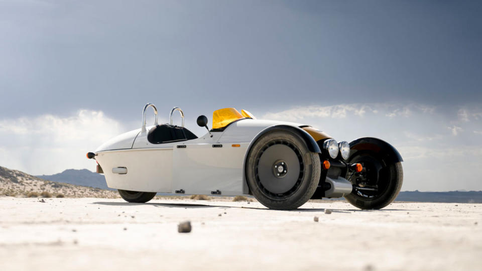 The Morgan Super 3 three-wheeler, starting at close to $48,000.