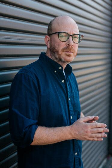 "Barbie" editor Nick Houy photographed outside the Ancient Order of the Wooden Skull animation studio in Glendale.