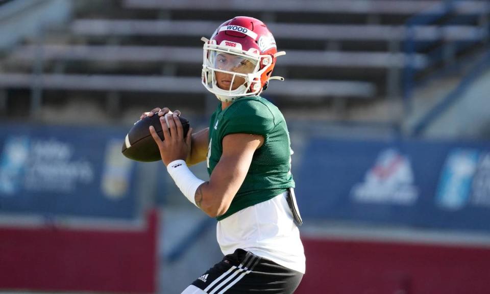 Fresno State quarterback Joshua Wood, a redshirt freshman, is making an impression in a deep competition at the position in spring practices.