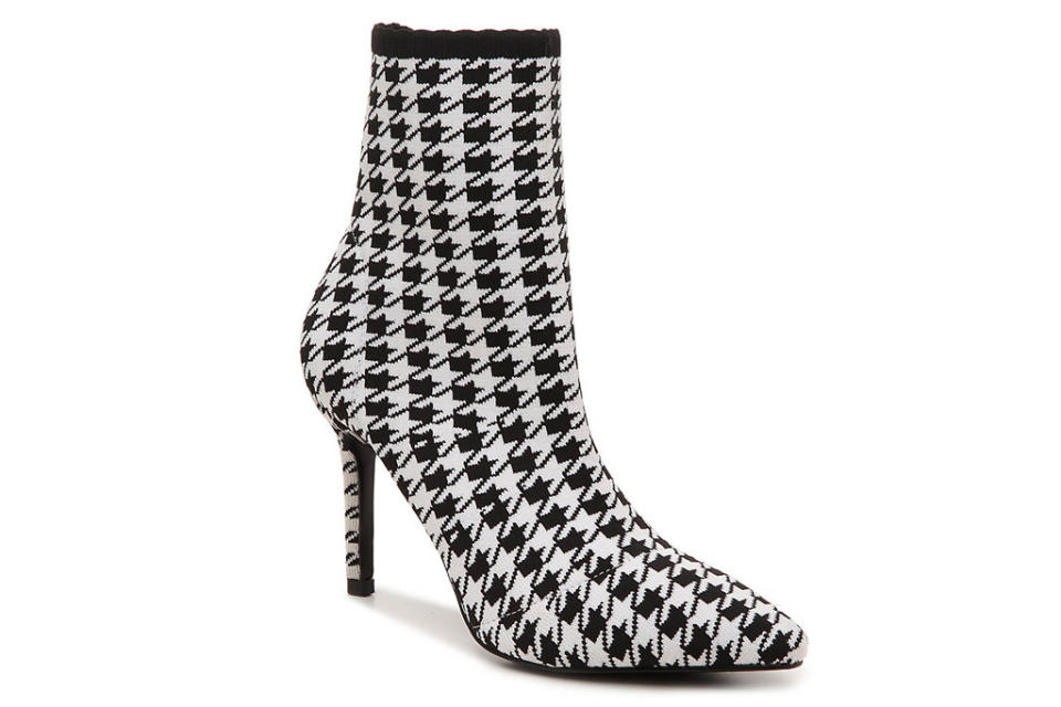 boots, black, white, booties, heeled, charles david