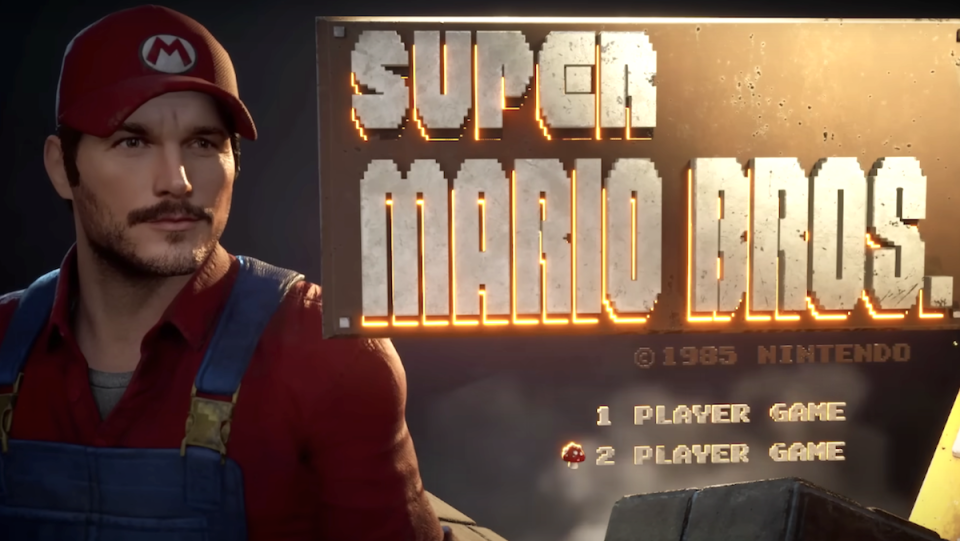 A loading screen with Chris Pratt for Super Mario Bros. remade in Unreal Engine