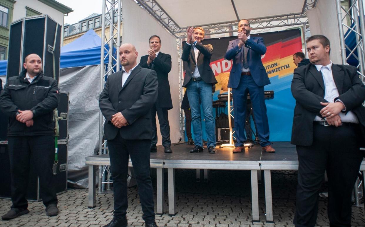 Björn Höcke on the stage with other AfD Electoral candidates