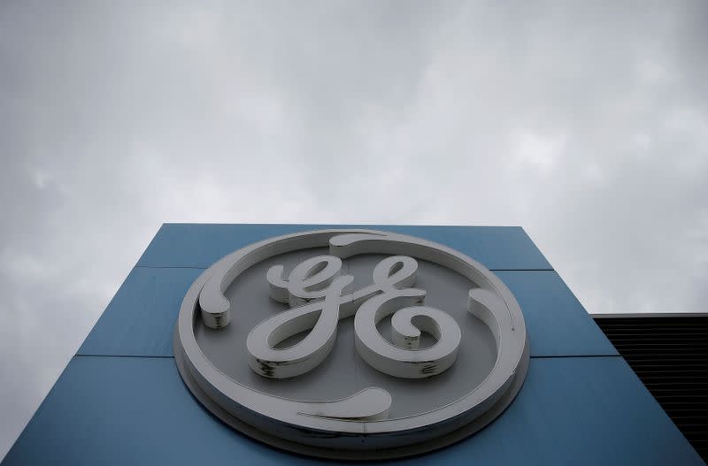 The logo of U.S. conglomerate General Electric is seen on the company building in Belfort