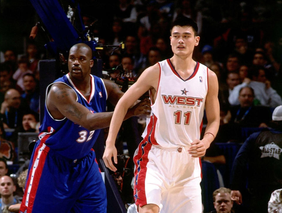 Shaquille O'Neal and Yao Ming