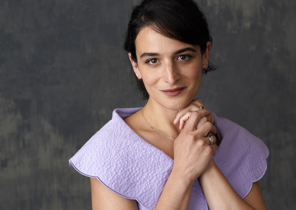 Jenny Slate, voice actor and co-writer of the film "Marcel the Shell with Shoes On," poses for a portrait, Tuesday, June 21, 2022, at the Four Seasons Hotel in Los Angeles. The film opens on June 24. (AP Photo/Chris Pizzello)