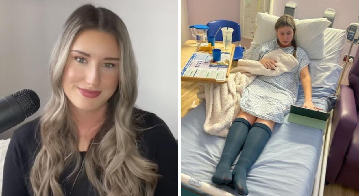 Natalie Cutting 26 says doctors told her she had an 80% risk of dying after experiencing an ectopic pregnancy. (Natalie Cutting/SWNS)