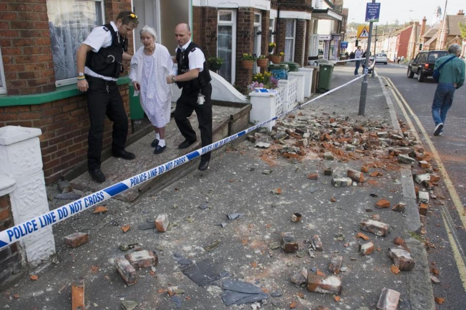 An earthquake in April 2007 in Folkestone, Kent. Only about 10 per cent of earthquakes in the UK are strong enough for the public to be aware of them  (Edward Thompson / Getty Images)