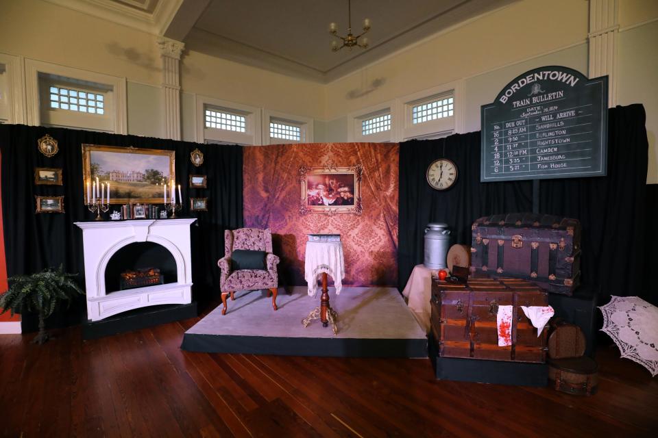 The Bordentown Historical Society's set for 'Harrowing History' is shown inside of the old City Hall building. The theatrical storytelling showcase tells the 'true stories' of Bordentown's 'dark' past. There are hauntings, murders and the stories behind them.