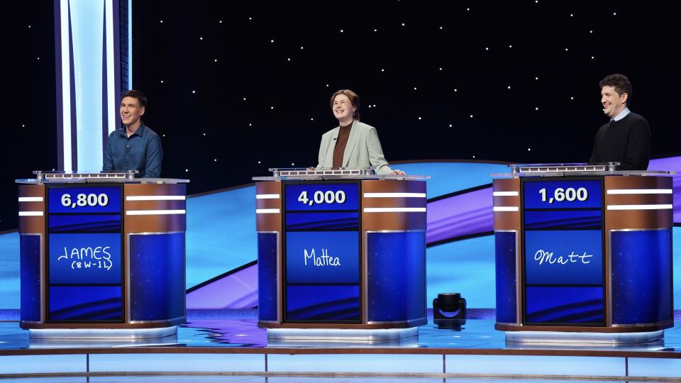 James Holzhauer, Mattea Roach and Matt Amodio on Jeopardy! Masters