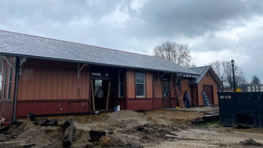 The interior of the Upper Arlington depot is being disassembled ahead of the structure’s shipment this summer to Plain City. (Courtesy Photo/Village of Plain City)