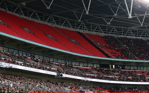 Empty seats at Wembley - Credit: Getty images