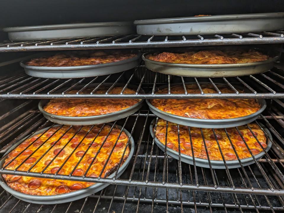 The pies are in the oven at the Nook on Sundays.