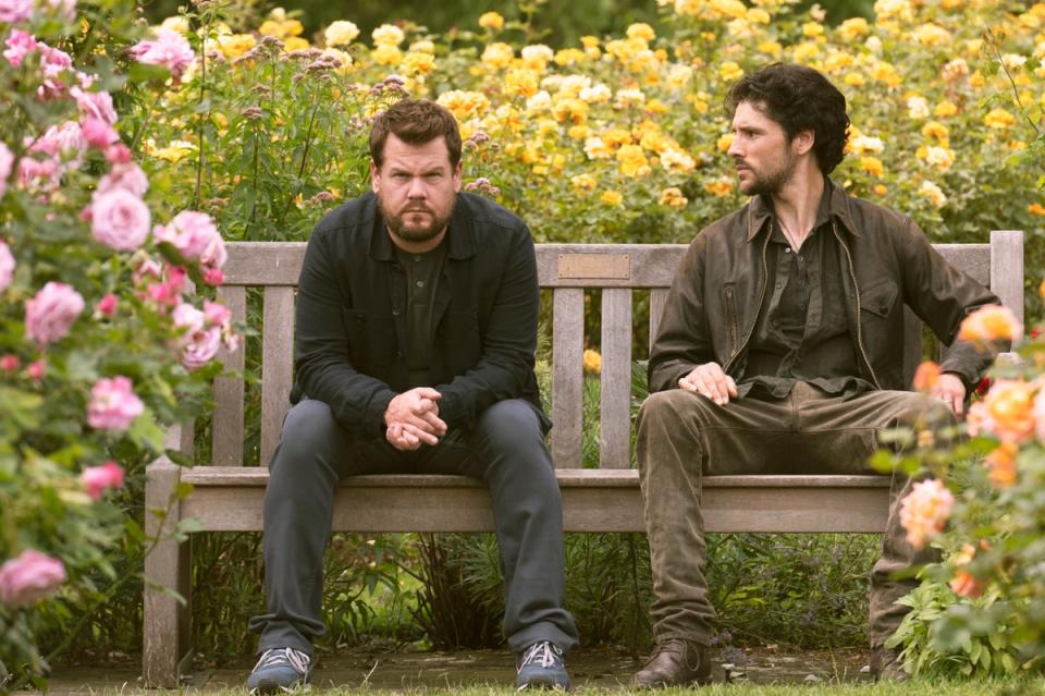 James Corden with Colin Morgan