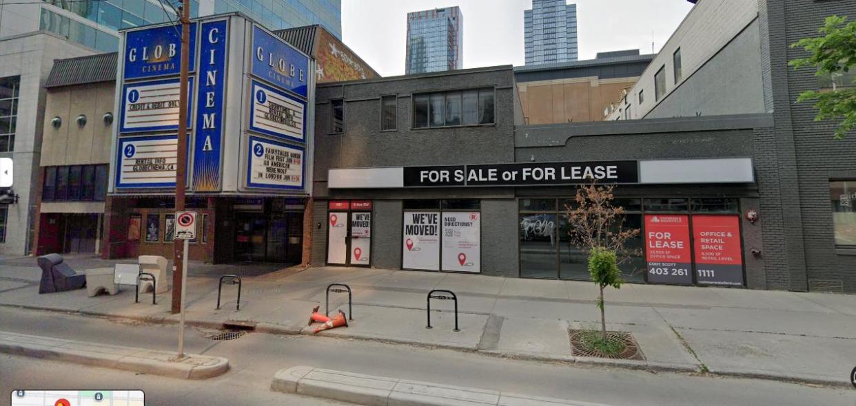 Calgary's Globe Cinema is for sale. The art-house theatre is one of the last remaining movie theatres in Calgary's inner city.  (Google Maps - image credit)