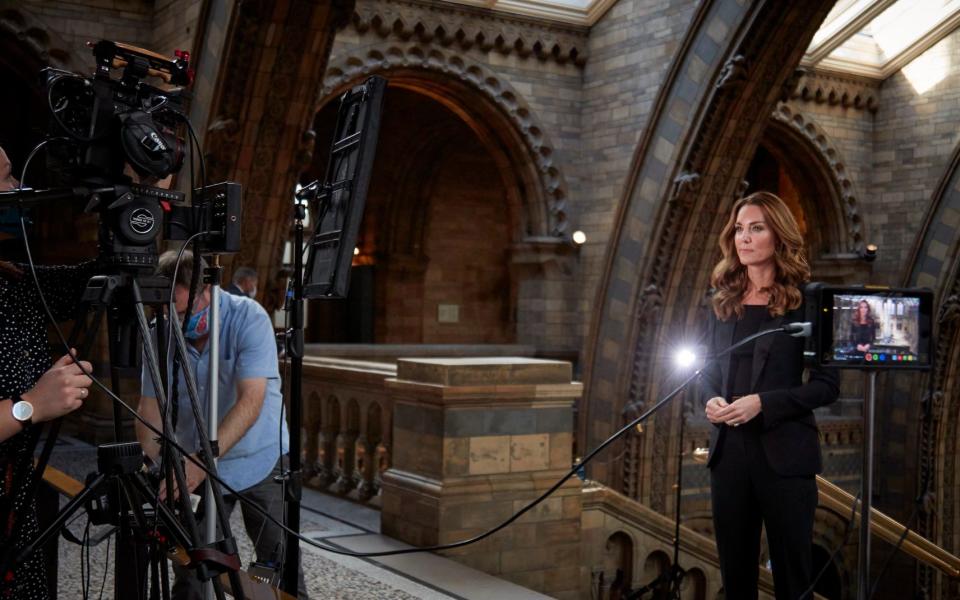 The Duchess of Cambridge presenting the Wildlife Photographer of the Year award last week - Natural History Museum/ PA