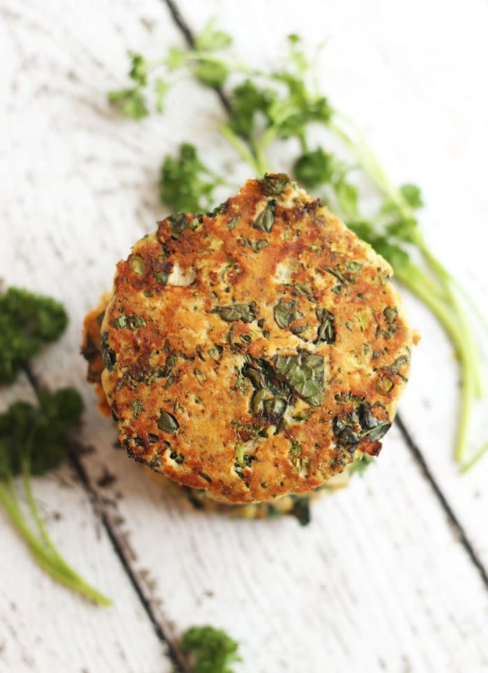 Kale and Broccoli Salmon Burgers