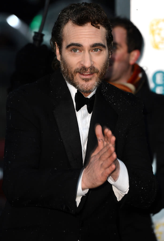 Joaquin Phoenix attends the EE British Academy Film Awards at The Royal Opera House on February 10, 2013 in London, England. (Photo by Ian Gavan/Getty Images)