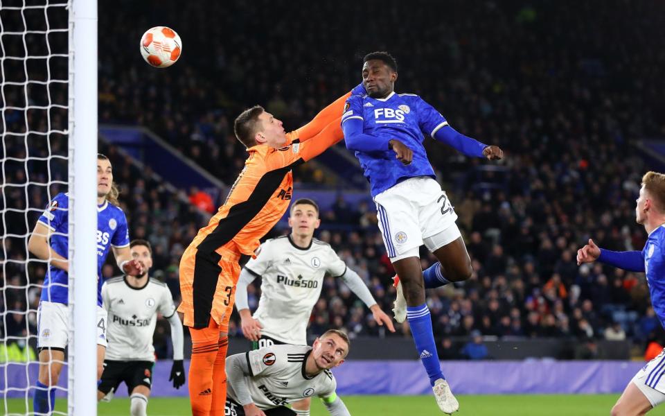 Wilfred Ndidi of Leicester City scores his teams third goal during the UEFA Europa League group C match between Leicester City and Legia Warszawa  - Chloe Knott - Danehouse/Getty Images