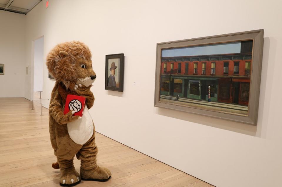 Patience also stopped to look at Edward Hopper’s painting “Early Sunday Morning.” Whitney Museum of American Art