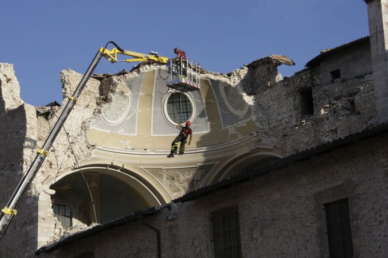 On April 6, 2009, a 6.3-magnitude earthquake struck central Italy's Abruzzo region, killing 307 people and causing damage throughout the city of L'Aquila. File Photo by Anatoli Zhdanov/UPI