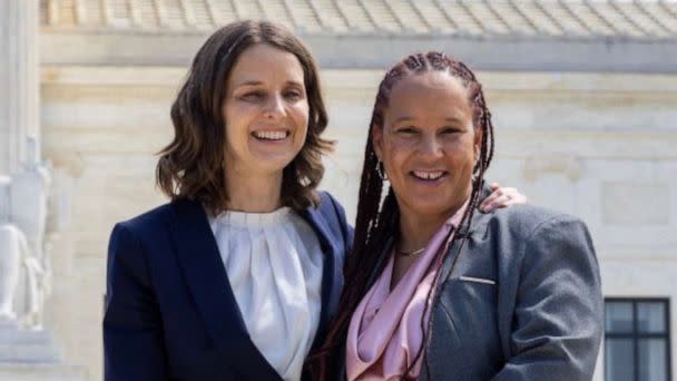 PHOTO: Tawanda Hall and her attorney Christina Martin in front of the Supreme Court. (Pacific Legal Foundation)