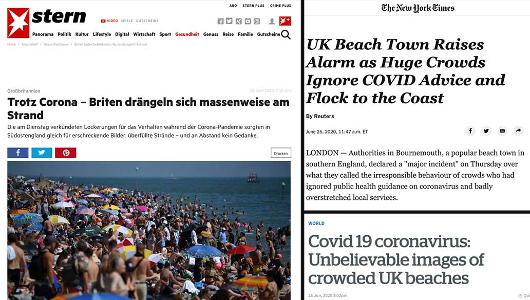 Stern in Germany, the New York Times and the New Zealand Herald all covered the scenes on the south coast.